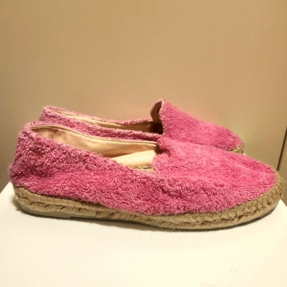 Manebí "Sydney" For Anthropologie Pink Terry Cloth Espadrilles Sz.9/40 Ret.$125 - Picture 5 of 13